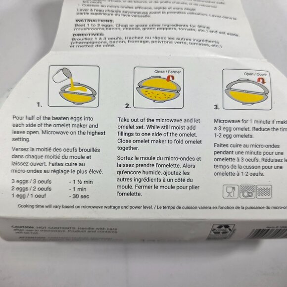 Microwave Omelet Maker - Fast Breakfast Tool Plastic White By Culinary Elements - Picture 3 of 5